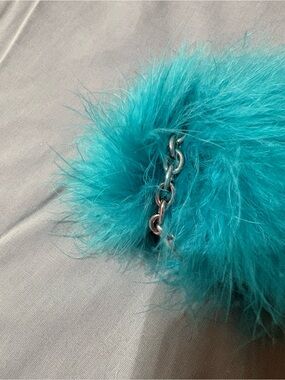 NWOT Michael Kors Teal Fur Chain Keychain/Fob